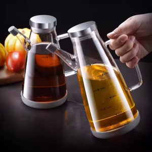 High Borosilicate Glass Oil Bottle with Silicone Base