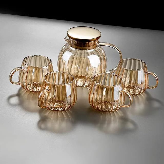 Stripped Pumpkin Shape Borosilicate Cups
