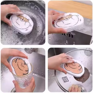 Expanding Cartoon Dish Wash Pad