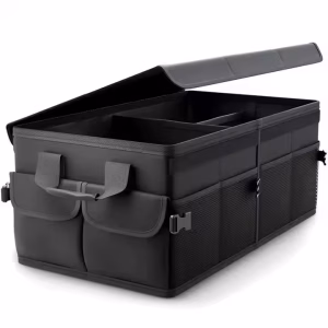 Foldable Premium Car Trunk Boot Organizer With Lid, Partitions & Handles