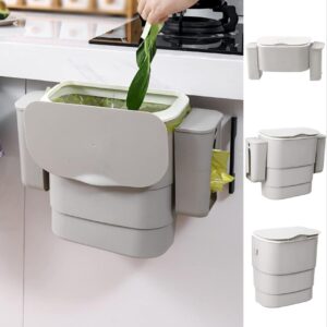 Foldable Kitchen Hanging Dustbin with 2 Trash Bags Storage Cans