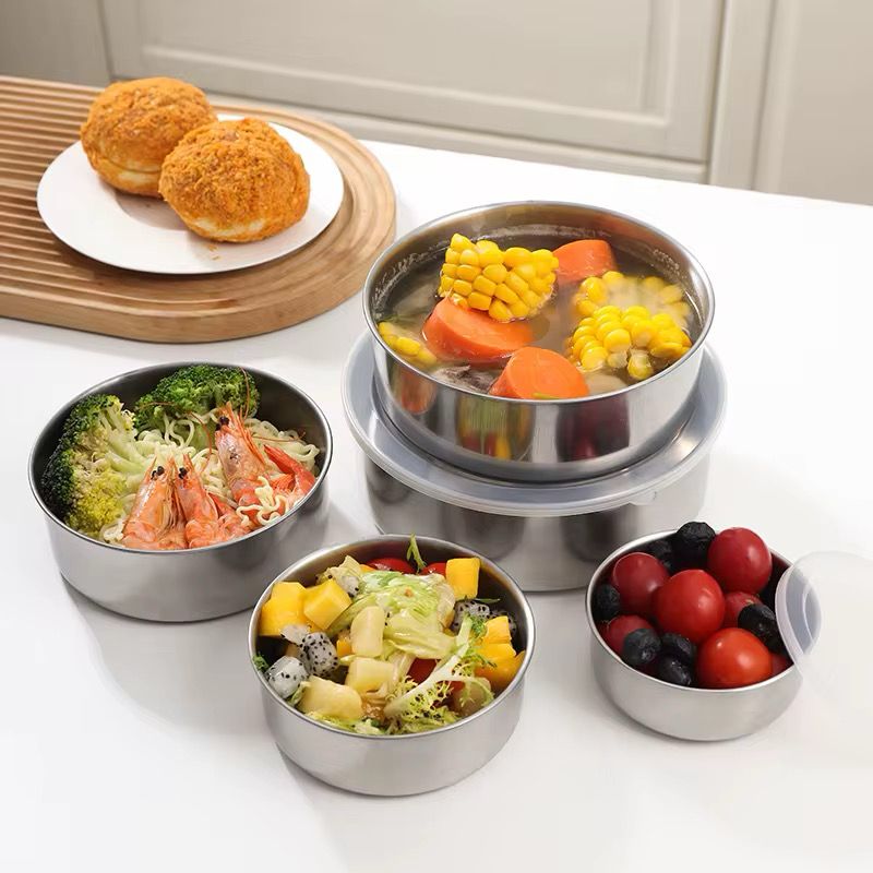 5pcs Modern Stainless Steel Fresh Box Containers
