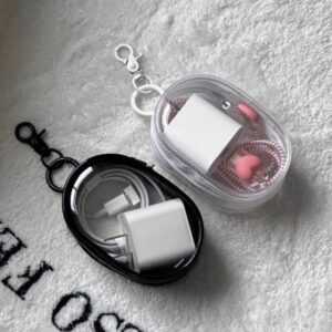 Portable Mini Transparent Multifunctional Headphone and Charger Case