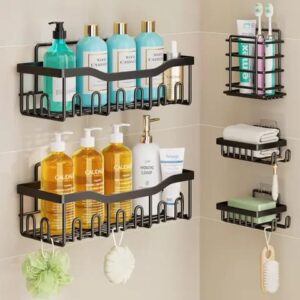 5pcs Set Shower Caddy Shelf/Bathroom Organizer
