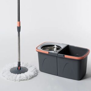 Split Spinning Microfiber Mop with Self Wet and Dry Bucket