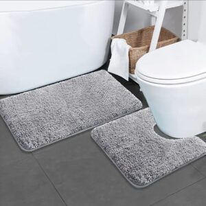 2pcs Ultra-Soft Plush Bath Mat Set