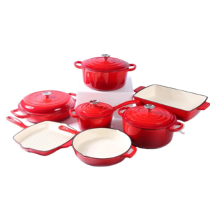 11pcs Enamel Cast Iron Cooking Pots
