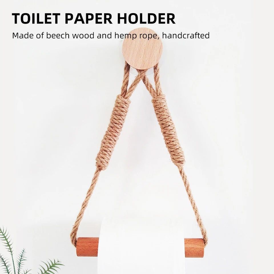 Hemp Rope with Bamboo Tissue Holder