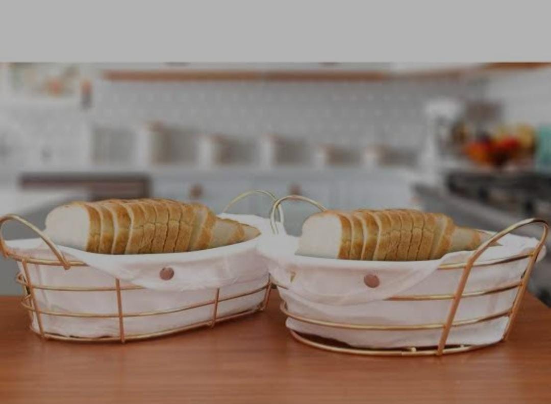 Gold Frame Black Cloth / Silver Frame White Cloth Storage Bread Basket