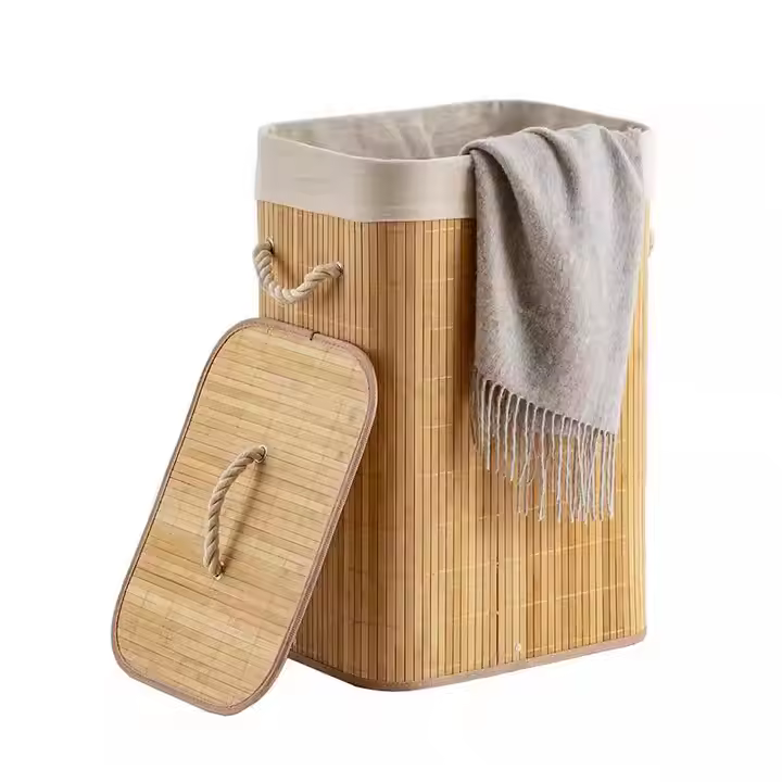 Foldable Large Capacity Wooden Laundry Basket
