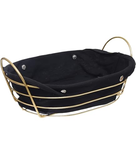 Gold Frame Black Cloth / Silver Frame White Cloth Storage Bread Basket - Image 2