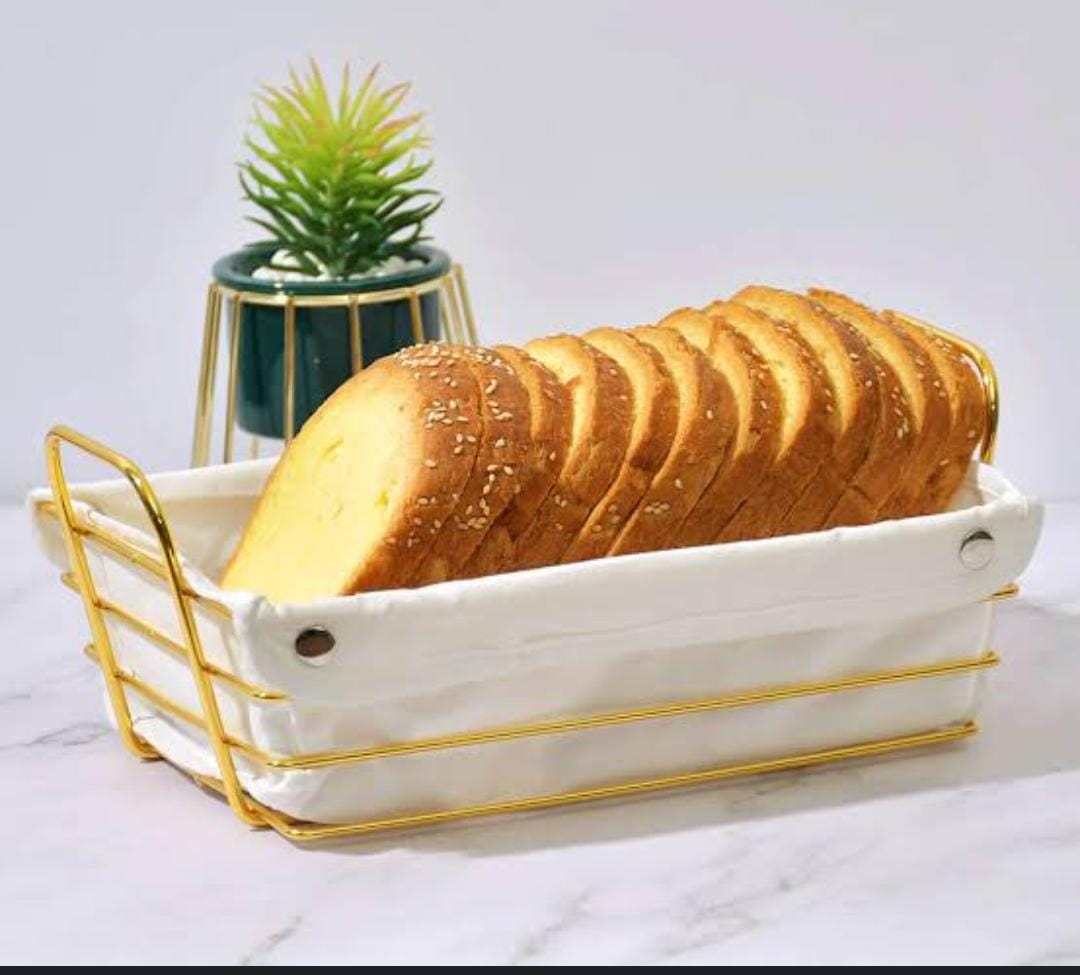 Gold Frame Black Cloth / Silver Frame White Cloth Storage Bread Basket