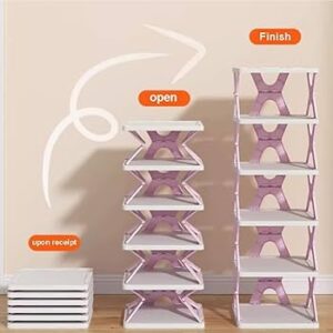 High 6-Layer Foldable Retracting Shoe Rack