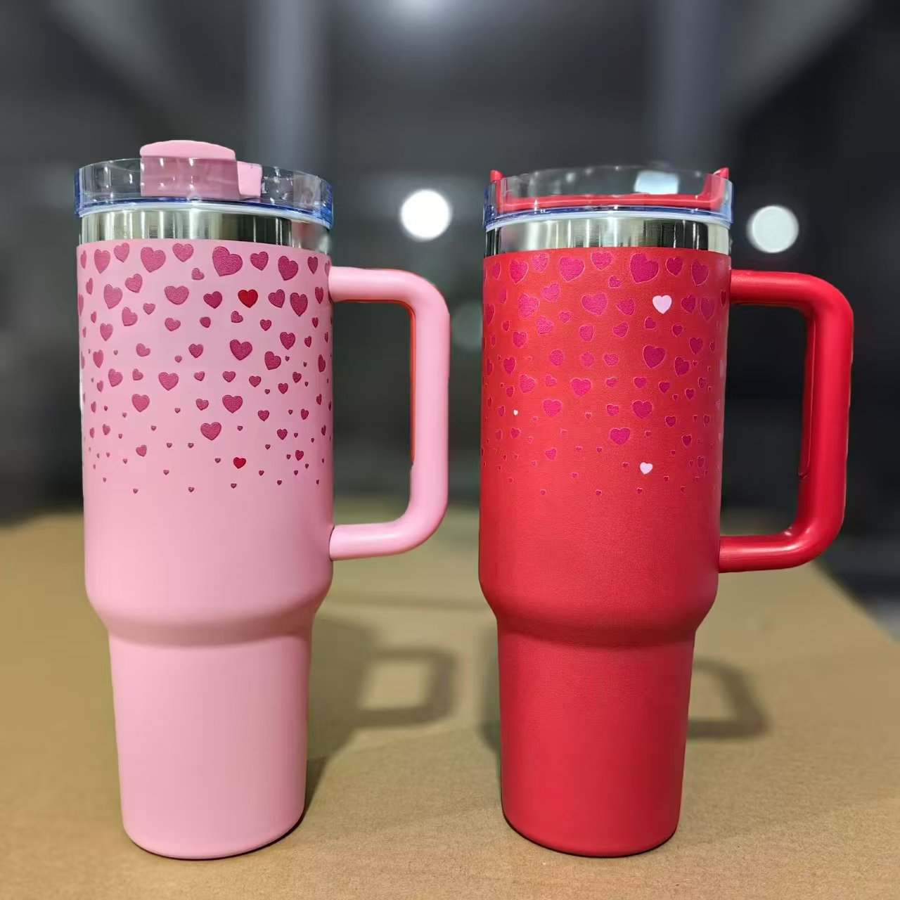 RED HEARTY CUSTOMIZED STANLEY MUG