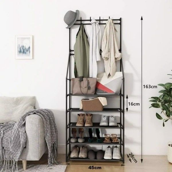 Metallic 5 Layer Multipurpose Shoe Rack