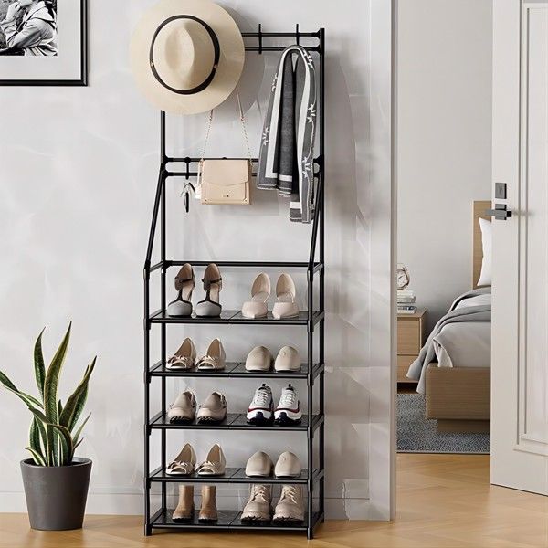 Metallic 5 Layer Multipurpose Shoe Rack