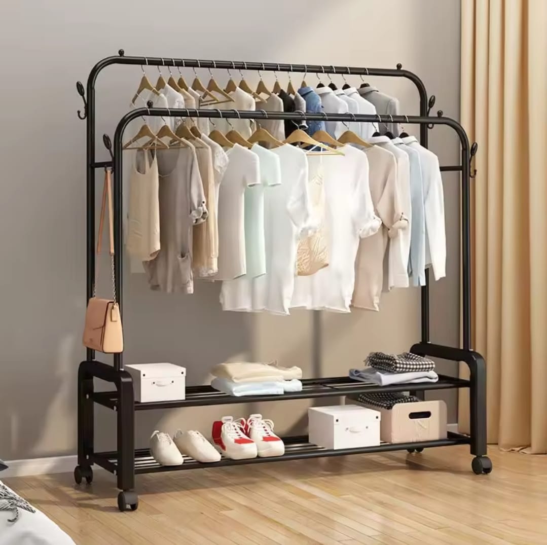 Double Pole Clothing Rack
