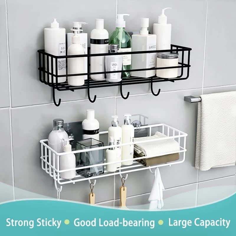 Punch Free Bathroom Shelf Storage Rack