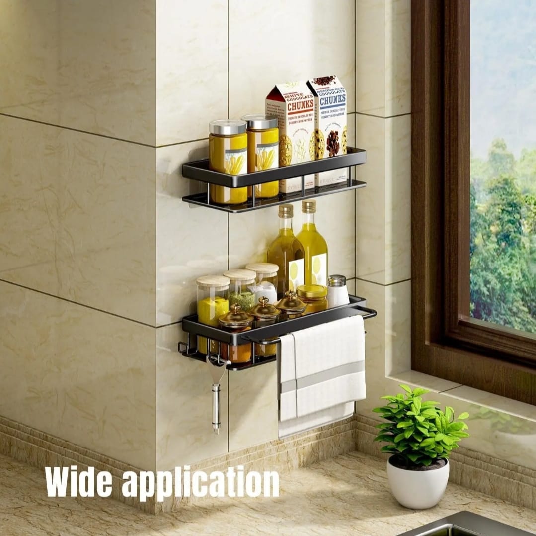 Aluminum Alloy Rectangular Shelf with Towel Holder