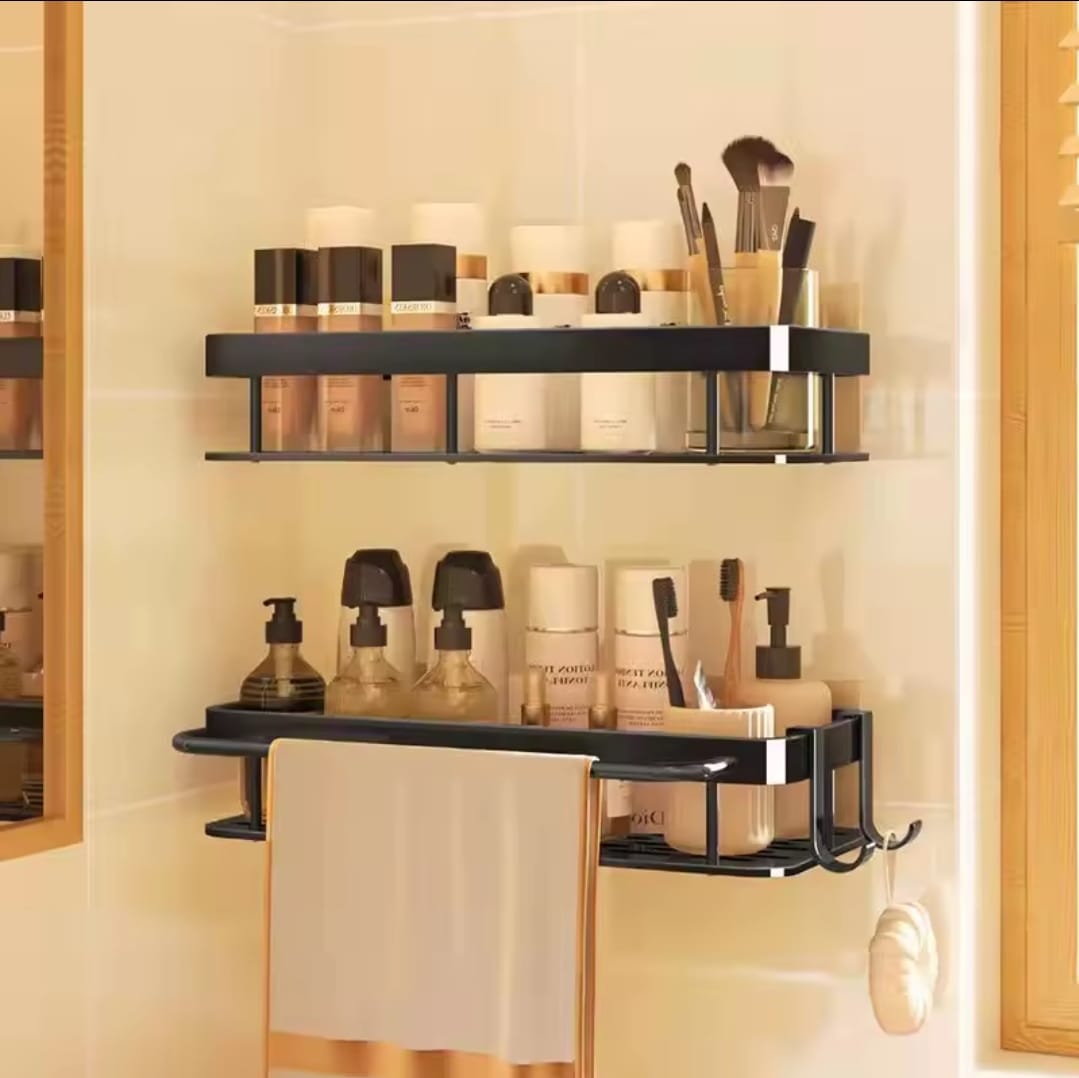 Aluminum Alloy Rectangular Shelf with Towel Holder