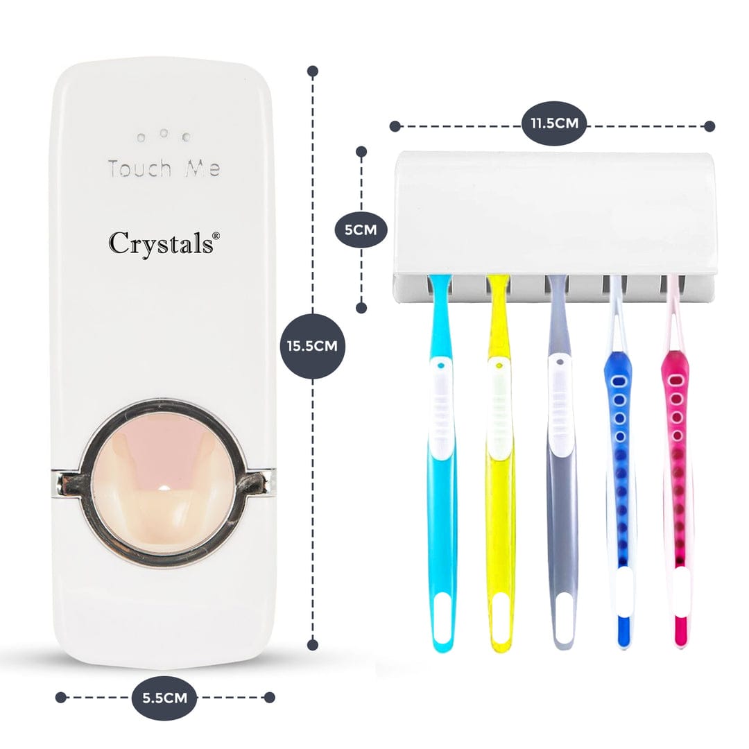 Toothpaste Dispenser with 5-Piece Toothbrush Holder