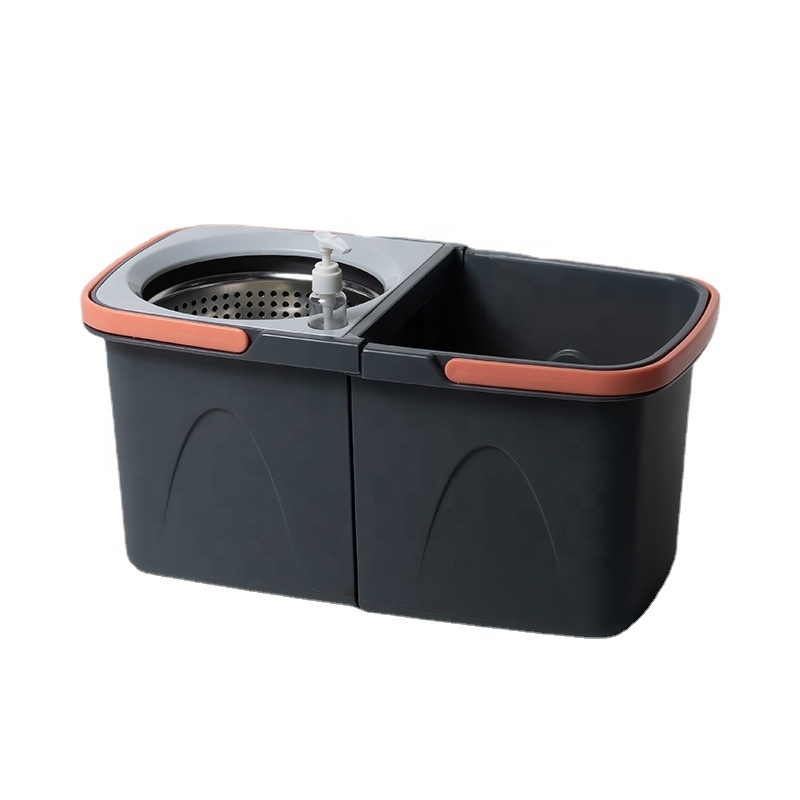 Split Spinning Microfiber Mop with Self Wet and Dry Bucket