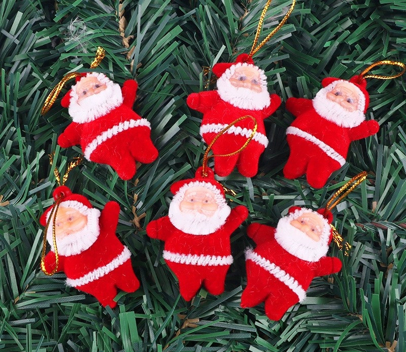 6pcs Colorful Christmas Santa Claus Ornaments