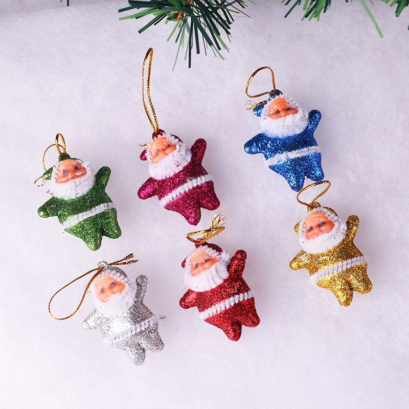 6pcs Colorful Christmas Santa Claus Ornaments