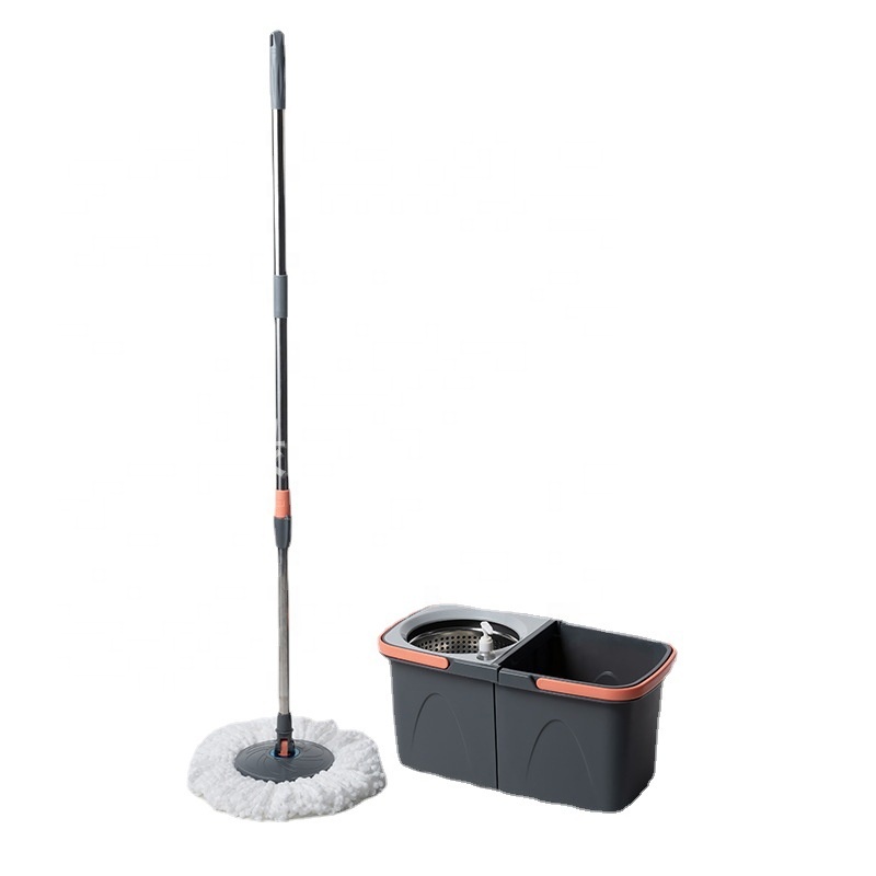 Split Spinning Microfiber Mop with Self Wet and Dry Bucket