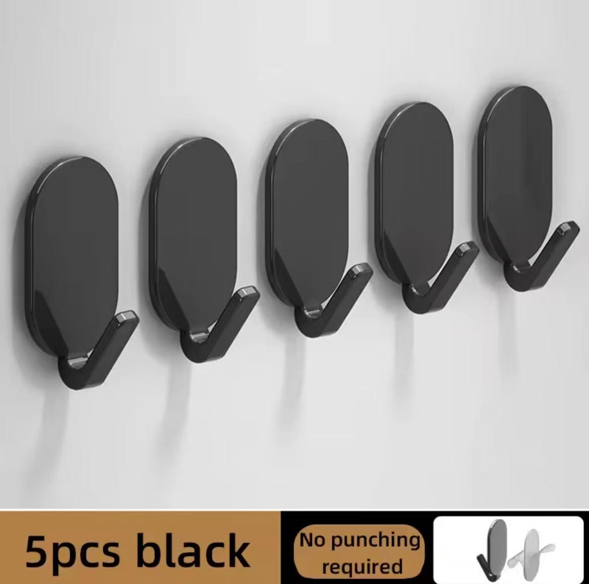 5 Piece Strong Self-Adhesive Wall Hooks