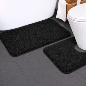 2pcs Ultra-Soft Plush Bath Mat Set