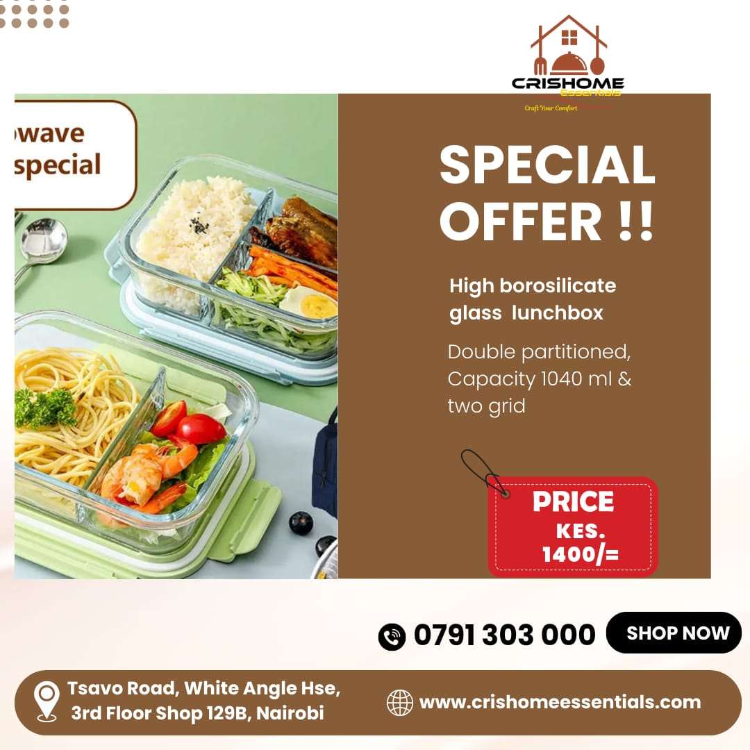 High Borosilicate Glass Partitioned Lunchbox