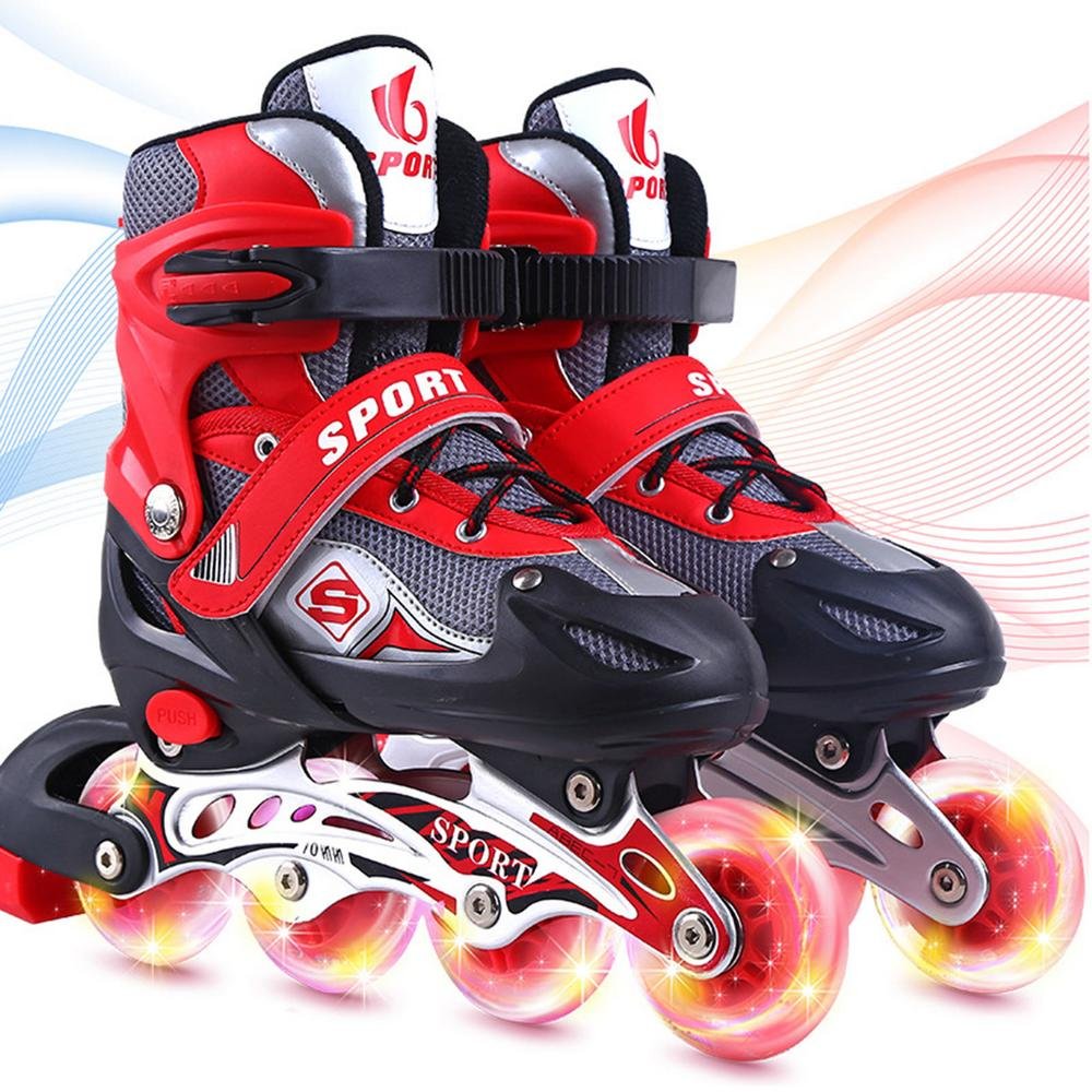 Adjustable Inline Skates Set with Helmet & Protective Guards