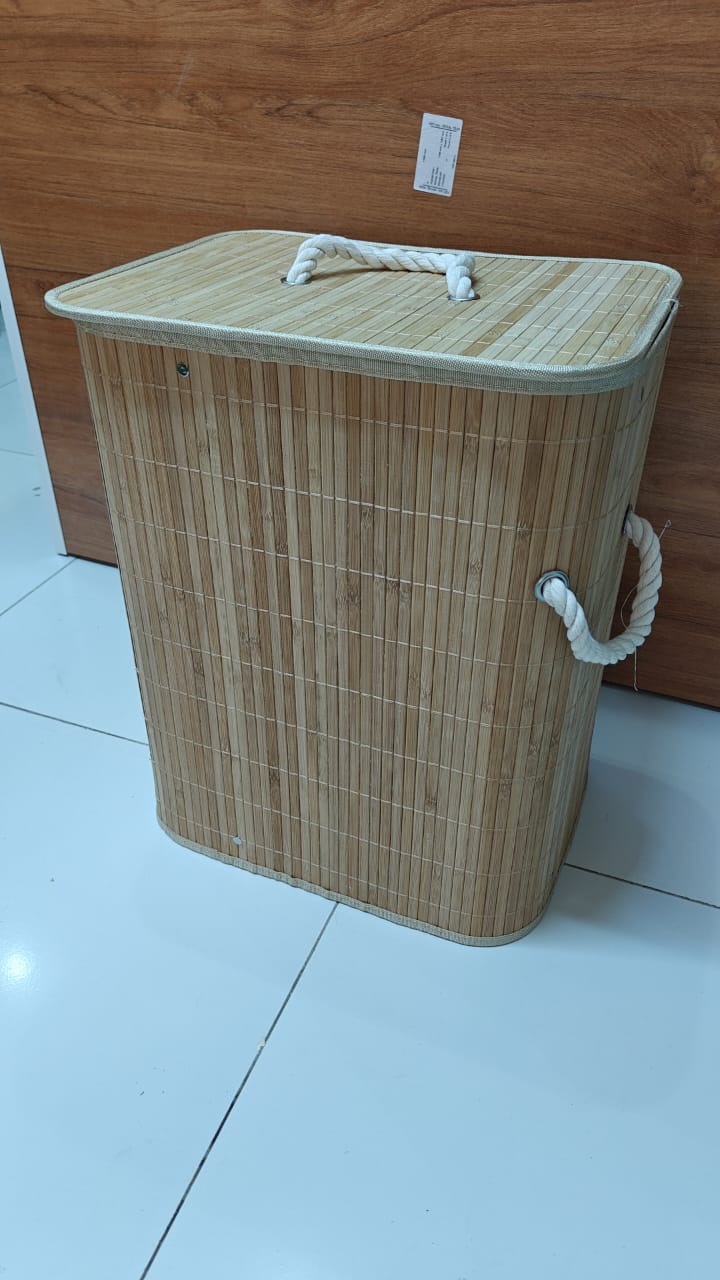 FOLDABLE BAMBOO LAUNDRY BASKET