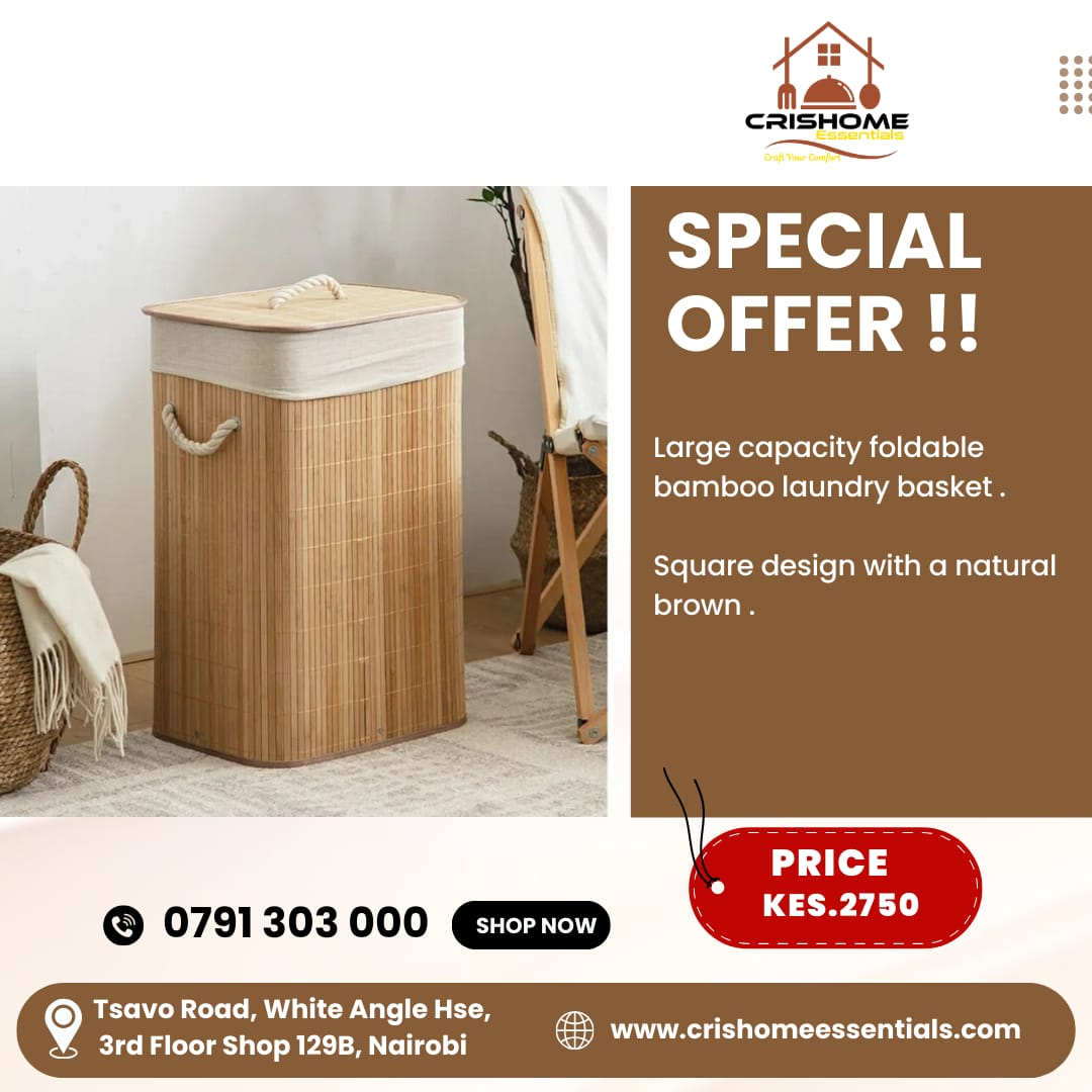 FOLDABLE BAMBOO LAUNDRY BASKET