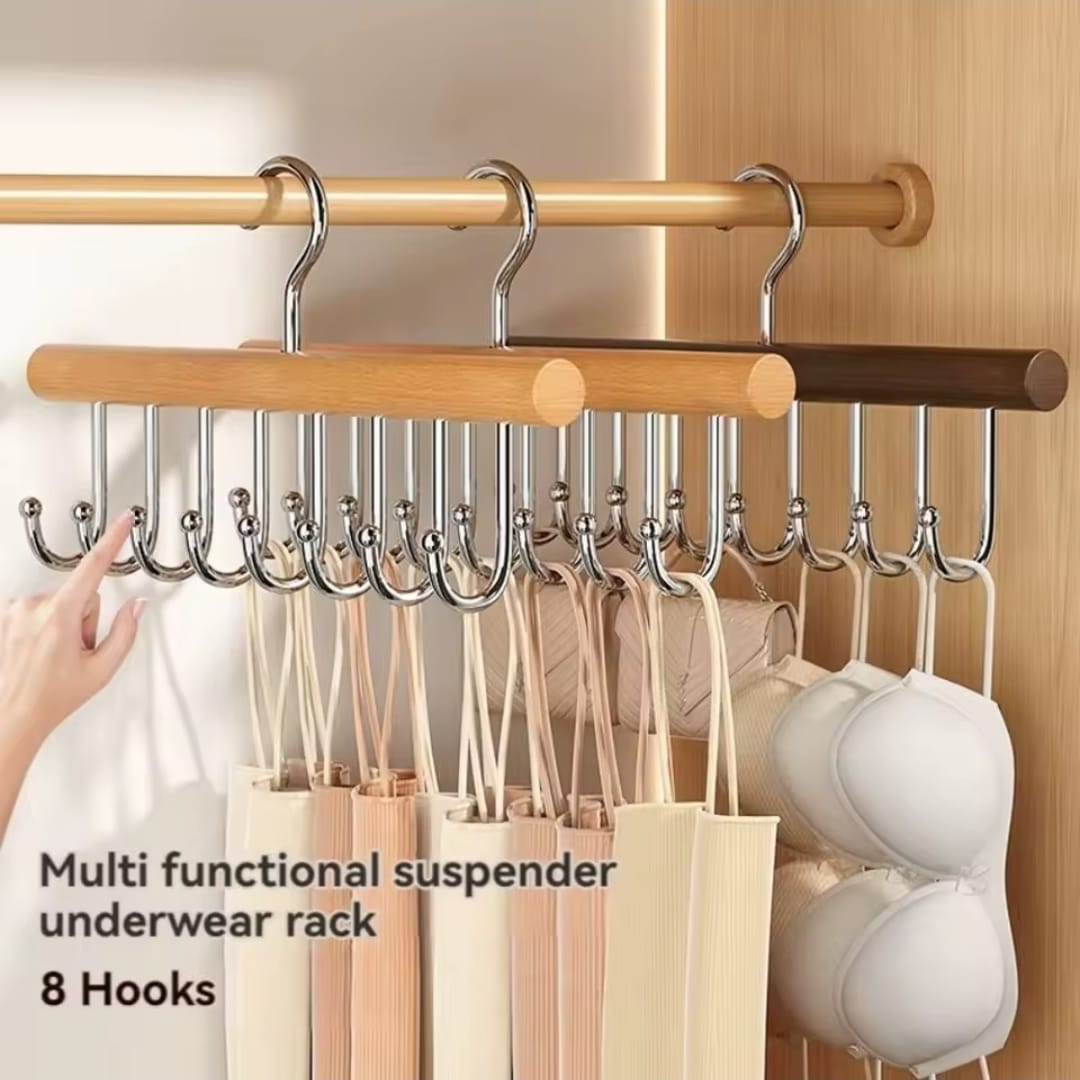 New Wooden Plank Multipurpose 8 Hook Hanger