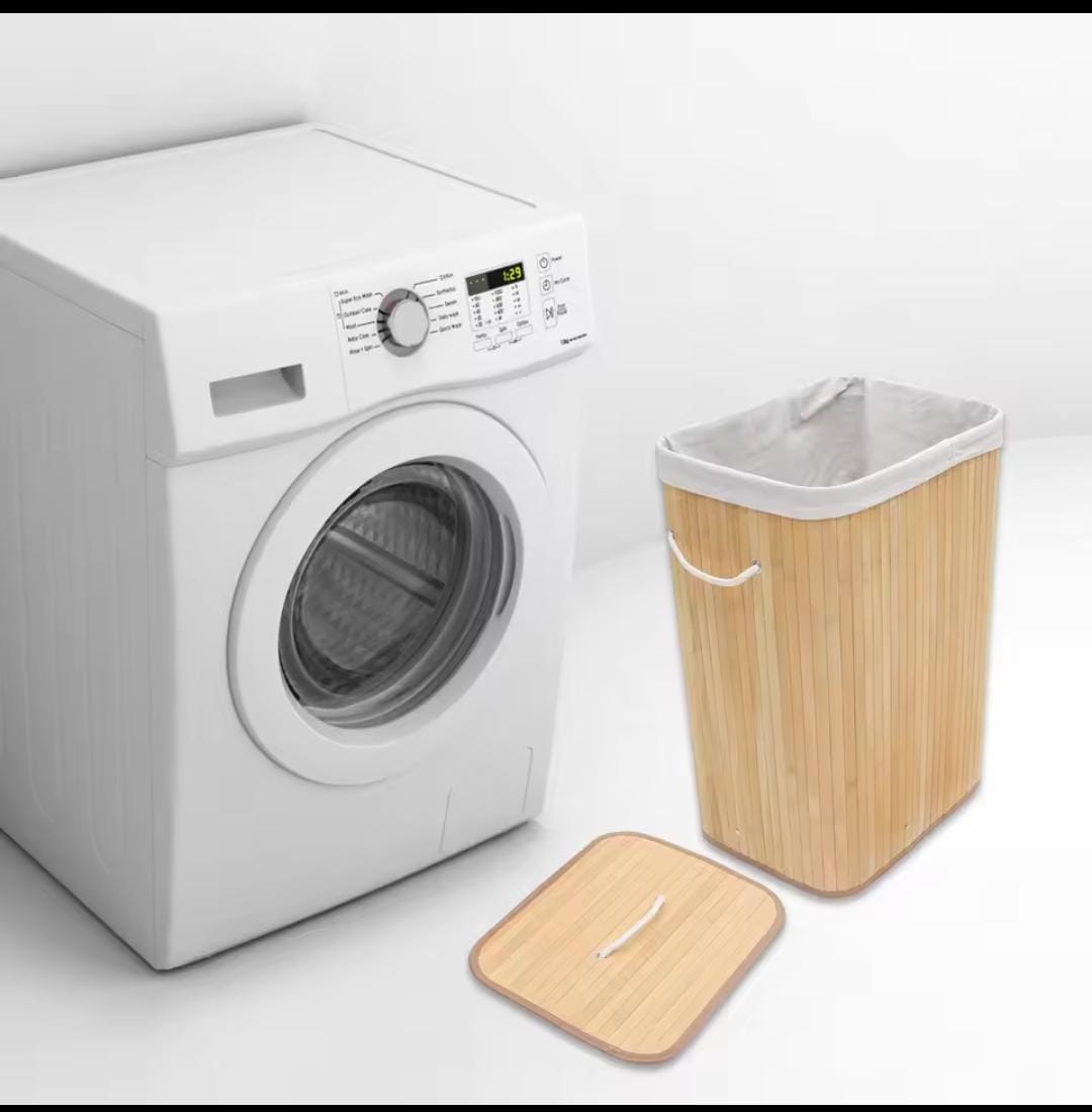 FOLDABLE BAMBOO LAUNDRY BASKET