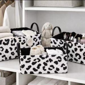 3-Piece Stylish Zebra & Cow Print Storage Baskets
