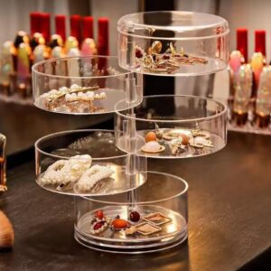 5 layered rotating jewelry storage container.