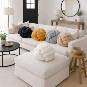 decorative knot ball pillow