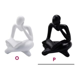Decor reading thinking statue