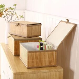 3 in 1 organising wicker baskets with cover