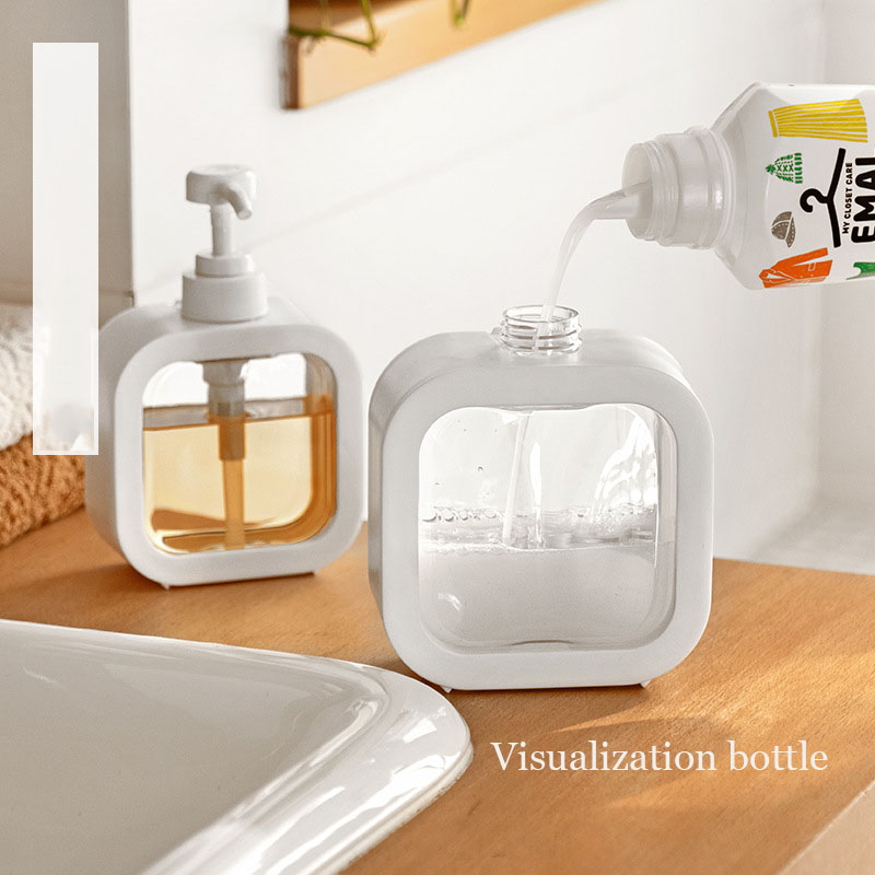 Bottle Refillable Dispenser Plastic Square Body Lotion Pump Shampoo Soap Sanitizer Storage Bottle