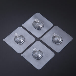 10Pcs Transparent Wall Hooks Strong Self Adhesive Traceless Hooks for Kitchen Bathroom