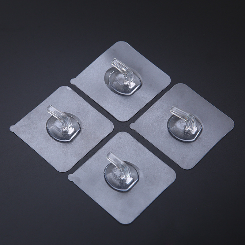 10Pcs Transparent Wall Hooks Strong Self Adhesive Traceless Hooks for Kitchen Bathroom