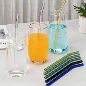 Reusable Glass Drinking Straws – Transparent Heat Resistant Glass Straw Set with Box