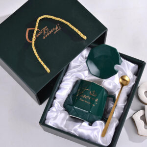 Customized Lovers Mug Marble Cup With Lid And Spoon