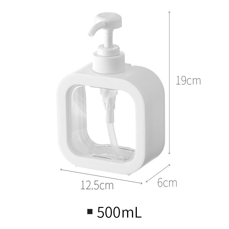 Bottle Refillable Dispenser Plastic Square Body Lotion Pump Shampoo Soap Sanitizer Storage Bottle