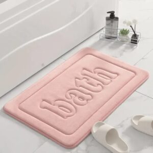 Embossed Letter BATH Thickened Polyester Floor Mat