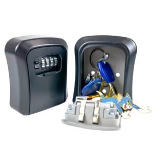 Safe Lock Box Key Storage – Outdoor Wall Mounted 4 Digit Combination Security Key Safe